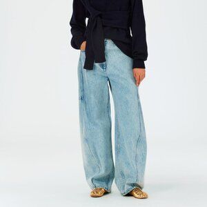 Tibi Sid Acid Iceberg Blue Wide-Leg Jeans